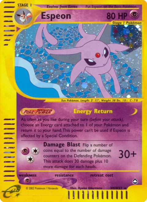 Carte Pokémon Mentali H09/H32, extension Aquapolis