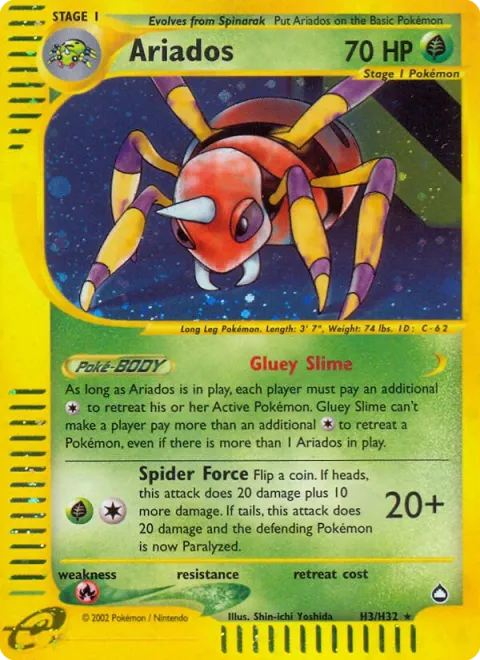Carte Pokémon Migalos H03/H32, extension Aquapolis