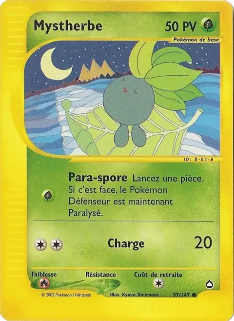Carte Pokémon Mystherbe 097/147, extension Aquapolis