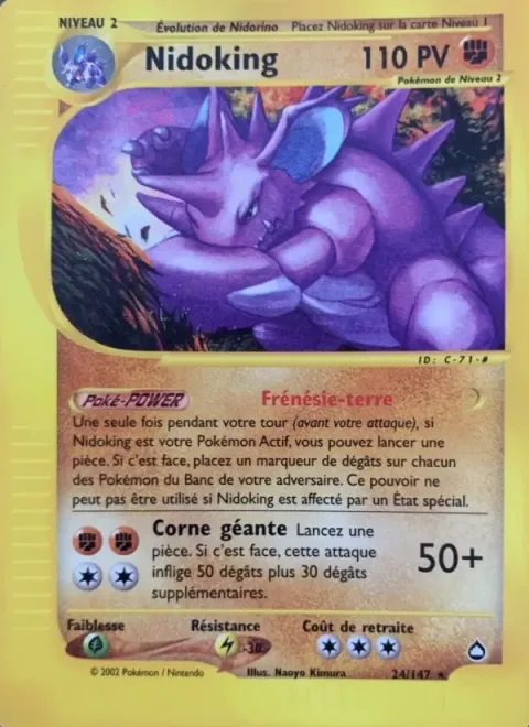 Carte Pokémon Nidoking 024/147, extension Aquapolis
