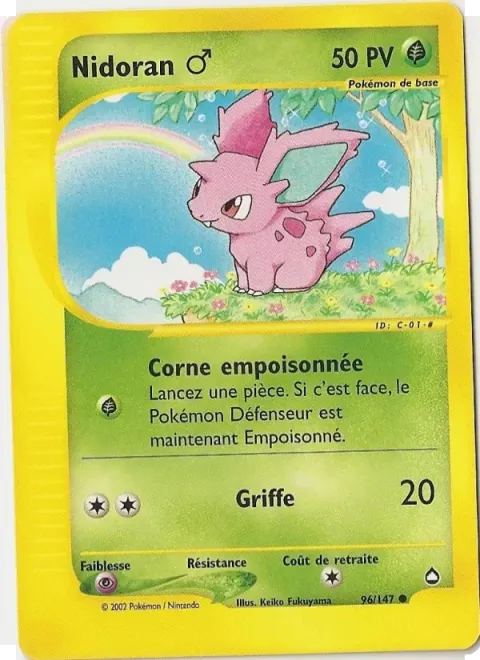 Carte Pokémon Nidoran ♂ 096/147, extension Aquapolis