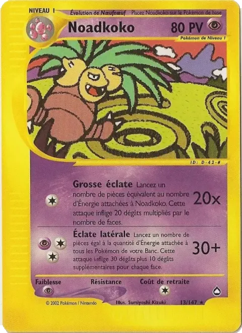 Carte Pokémon Noadkoko 013/147, extension Aquapolis