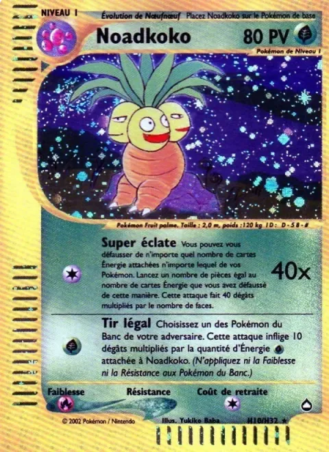Carte Pokémon Noadkoko H10/H32, extension Aquapolis