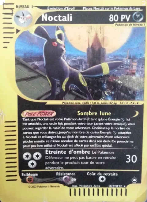 Carte Pokémon Noctali H29/H32, extension Aquapolis