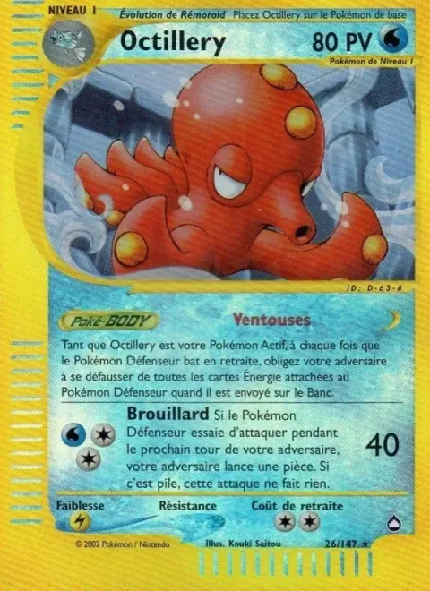 Carte Pokémon Octillery 026/147, extension Aquapolis