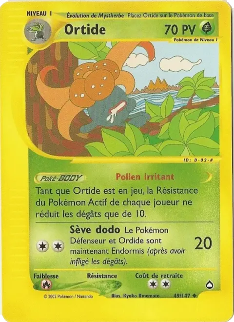Carte Pokémon Ortide 049/147, extension Aquapolis