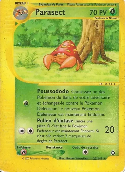 Carte Pokémon Parasect 027/147, extension Aquapolis