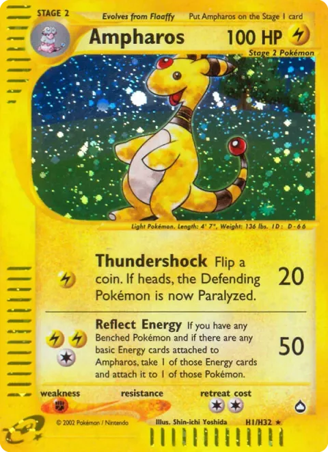 Carte Pokémon Pharamp H01/H32, extension Aquapolis