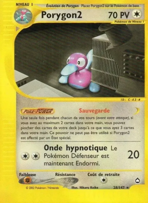 Carte Pokémon Porygon2 028/147, extension Aquapolis