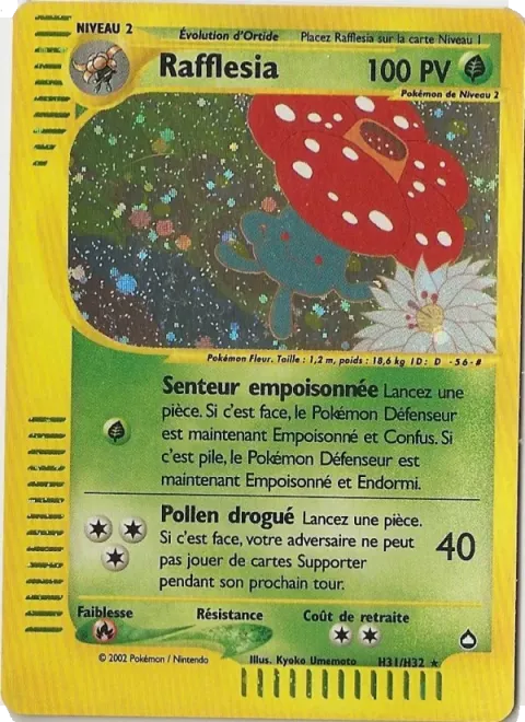 Carte Pokémon Rafflesia H31/H32, extension Aquapolis