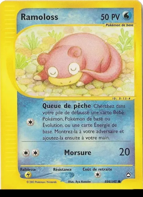 Carte Pokémon Ramoloss 108/147, extension Aquapolis