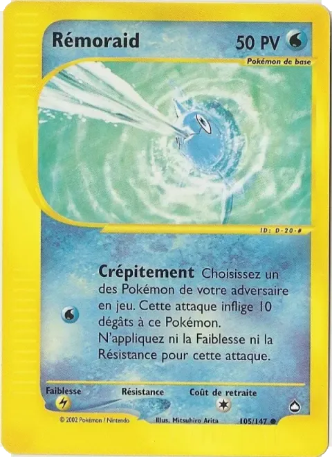 Carte Pokémon Rémoraid 105/147, extension Aquapolis