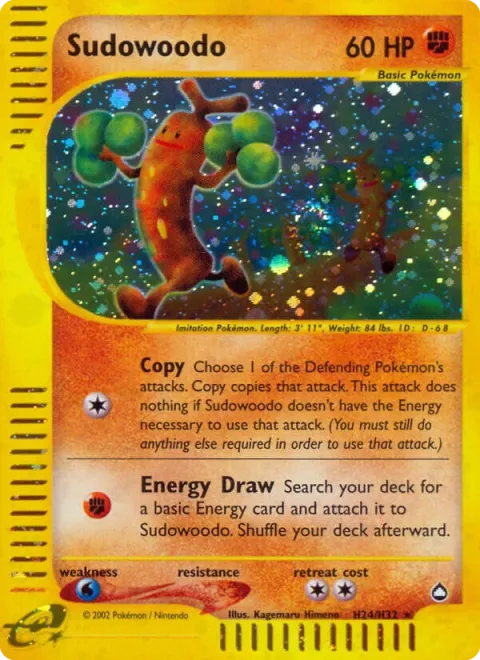 Carte Pokémon Simularbre H24/H32, extension Aquapolis