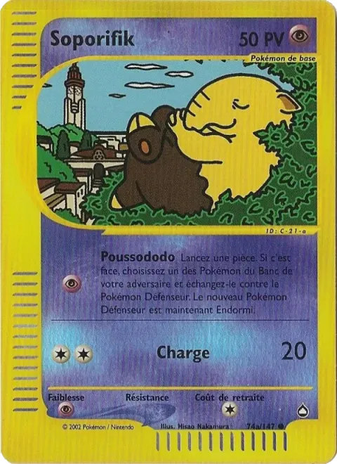 Carte Pokémon Soporifik 74A/147, extension Aquapolis