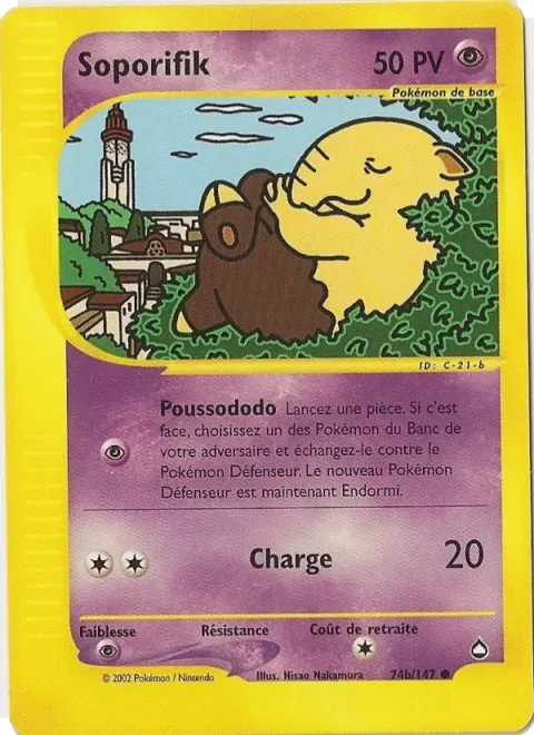 Carte Pokémon Soporifik 74B/147, extension Aquapolis