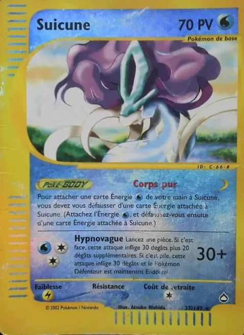 Carte Pokémon Suicune 037/147, extension Aquapolis
