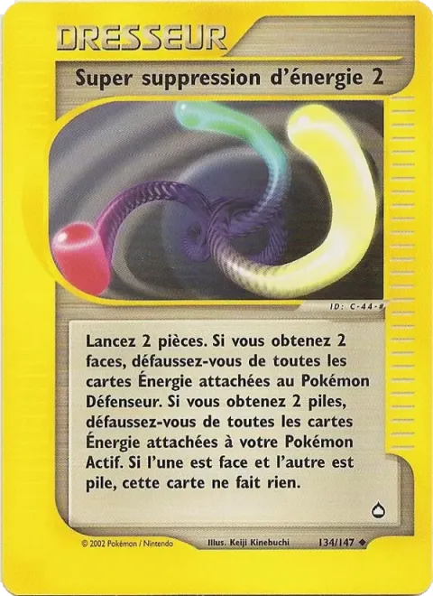 Carte Pokémon Super suppression d’énergie 2 134/147, extension Aquapolis