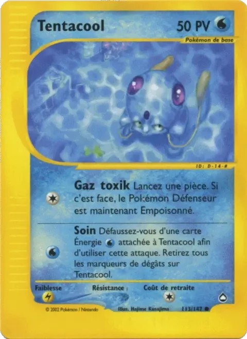 Carte Pokémon Tentacool 113/147, extension Aquapolis