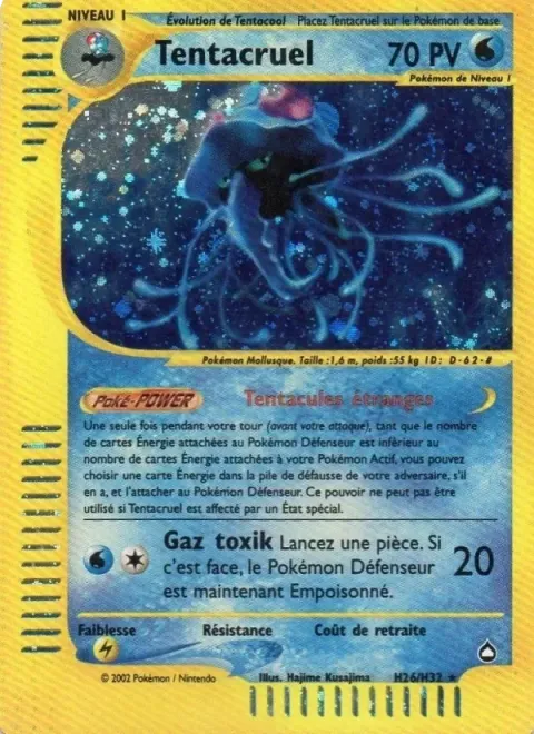 Carte Pokémon Tentacruel H26/H32, extension Aquapolis