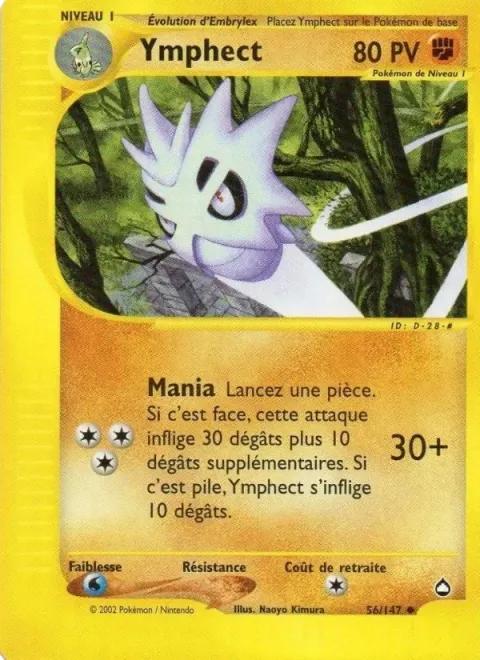 Carte Pokémon Ymphect 056/147, extension Aquapolis