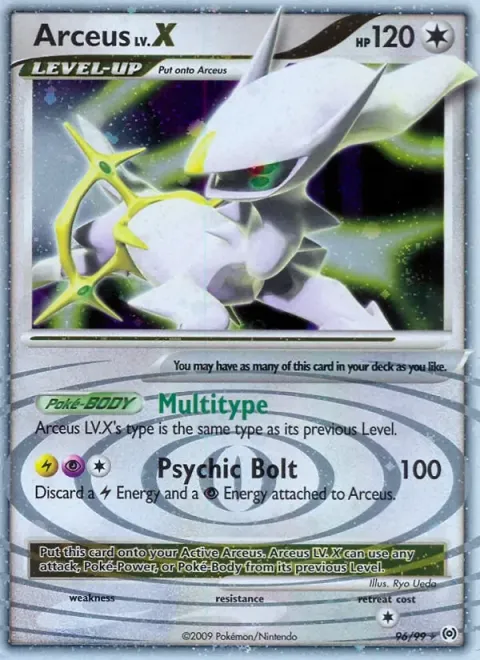Carte Pokémon Arceus LV.X 096/099, extension Arceus (sortie anglaise)