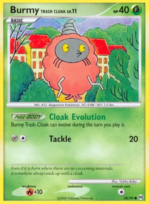 Carte Pokémon Cheniti Cape Déchet 058/099, extension Arceus (sortie anglaise)