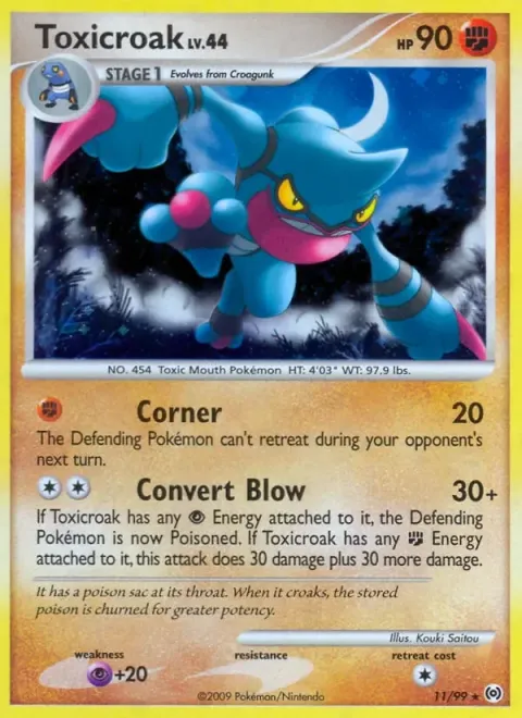 Carte Pokémon Coatox 011/099, extension Arceus (sortie anglaise)