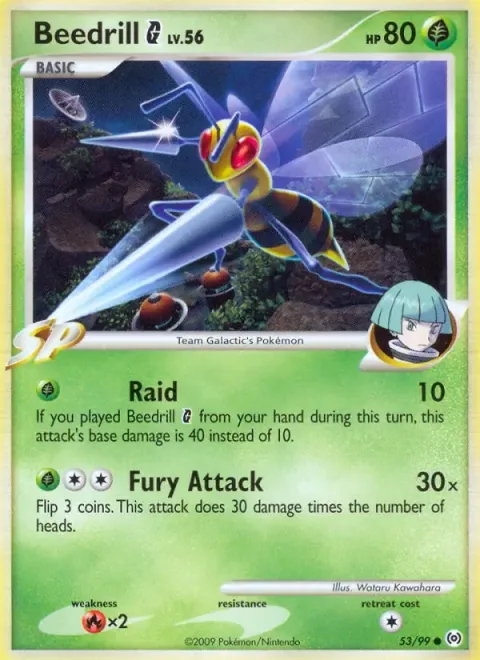 Carte Pokémon Dardargnan G 053/099, extension Arceus (sortie anglaise)
