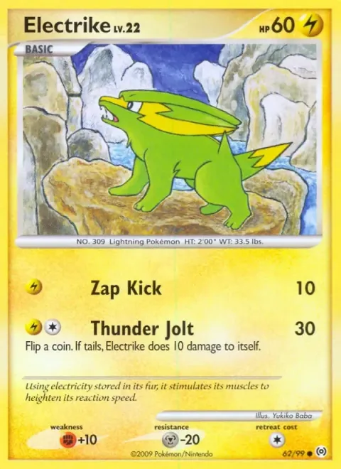 Carte Pokémon Dynavolt 062/099, extension Arceus (sortie anglaise)
