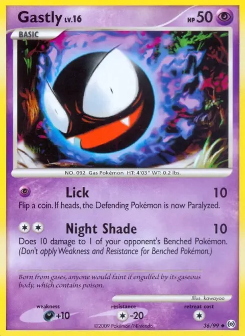 Carte Pokémon Fantominus 036/099, extension Arceus (sortie anglaise)
