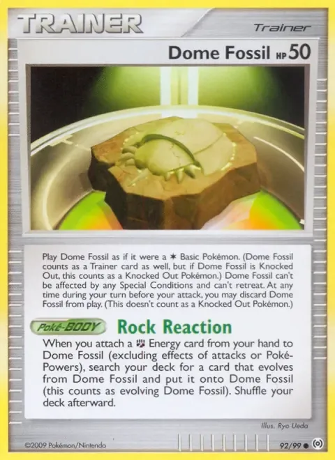 Carte Pokémon Fossile Dôme 092/099, extension Arceus (sortie anglaise)