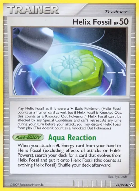 Carte Pokémon Fossile Nautile 093/099, extension Arceus (sortie anglaise)
