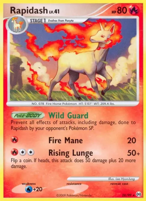 Carte Pokémon Galopa 028/099, extension Arceus (sortie anglaise)