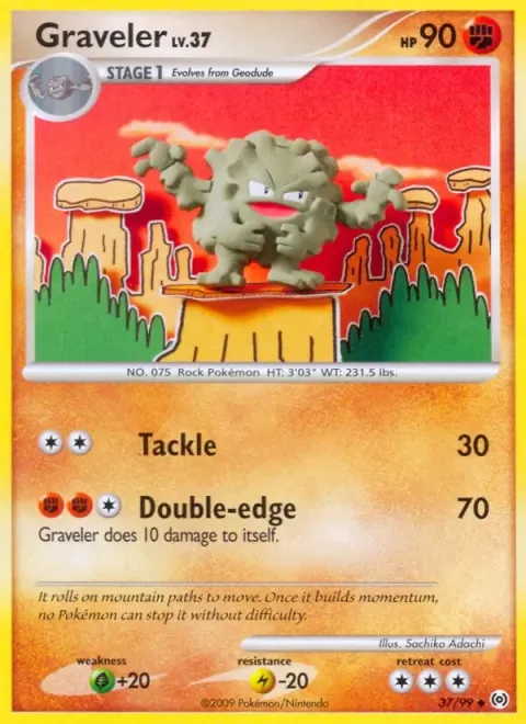Carte Pokémon Gravalanch 037/099, extension Arceus (sortie anglaise)