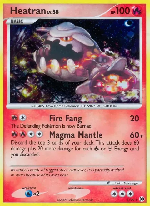 Carte Pokémon Heatran 003/099, extension Arceus (sortie anglaise)