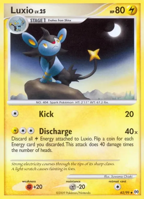 Carte Pokémon Luxio 043/099, extension Arceus (sortie anglaise)
