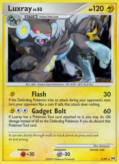 Carte Pokémon Luxray 005/099, extension Arceus (sortie anglaise)