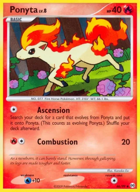 Carte Pokémon Ponyta 046/099, extension Arceus (sortie anglaise)