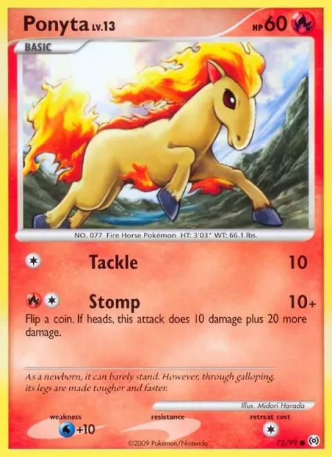 Carte Pokémon Ponyta 072/099, extension Arceus (sortie anglaise)