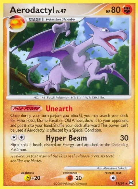 Carte Pokémon Ptéra 013/099, extension Arceus (sortie anglaise)