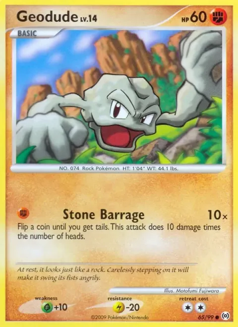 Carte Pokémon Racaillou 065/099, extension Arceus (sortie anglaise)