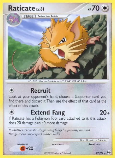 Carte Pokémon Rattatac 029/099, extension Arceus (sortie anglaise)