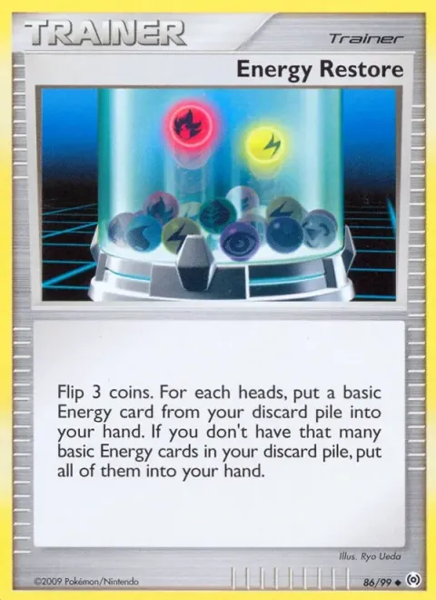 Carte Pokémon Restauration d’énergie 086/099, extension Arceus (sortie anglaise)