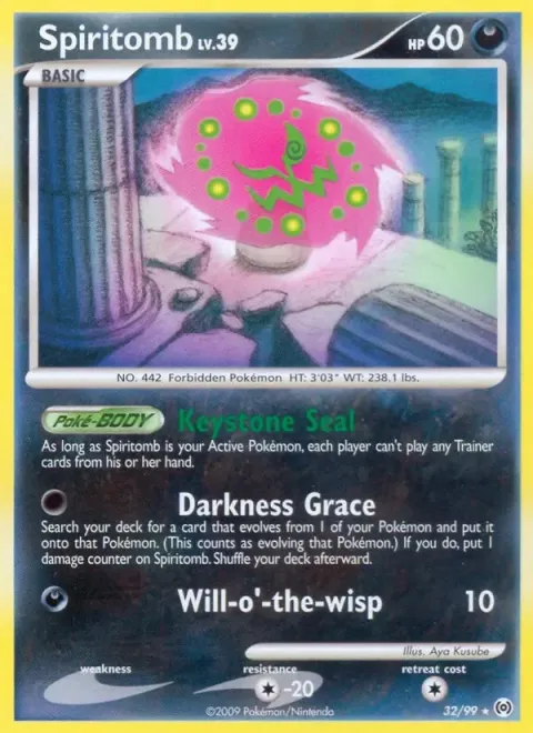 Carte Pokémon Spiritomb 032/099, extension Arceus (sortie anglaise)