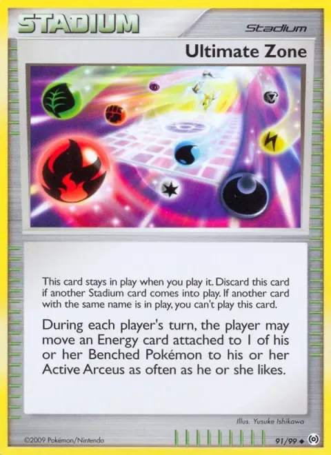 Carte Pokémon Ultimate Zone 091/099, extension Arceus (sortie anglaise)
