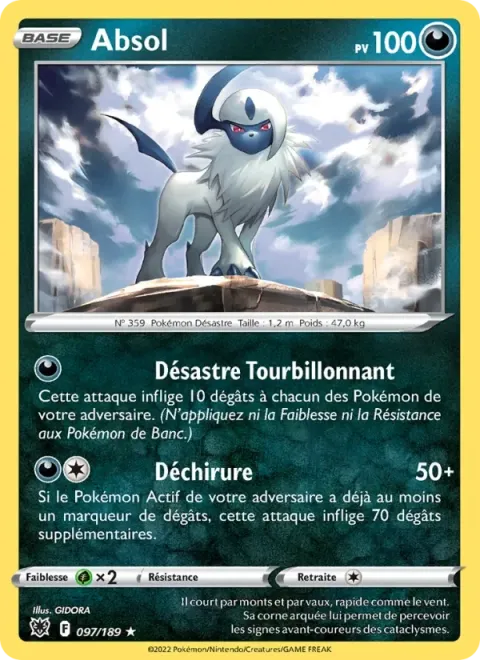 Carte Pokémon Absol 097/189, extension Astres Radieux