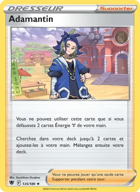 Carte Pokémon Adamantin 135/189, extension Astres Radieux