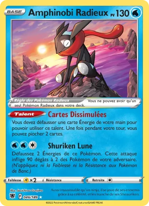 Carte Pokémon Amphinobi Radieux 046/189, extension Astres Radieux