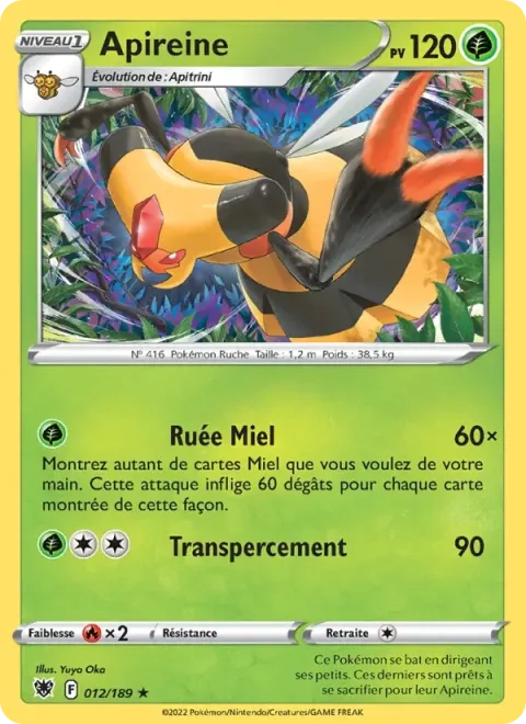 Carte Pokémon Apireine 012/189, extension Astres Radieux