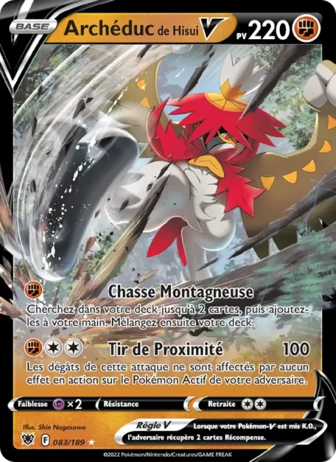 Carte Pokémon Archéduc de Hisui V 083/189, extension Astres Radieux